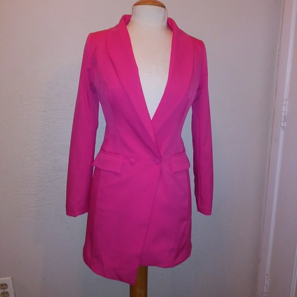 nasty gal pink blazer dress